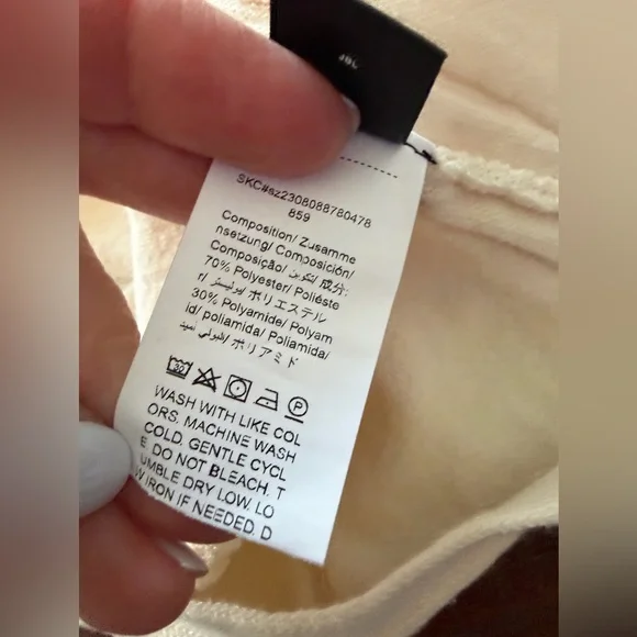 SHEIN Women's L Cream Ribbed Knit Long Sleeve Midi Sweater Dress - Picture 7 of 7